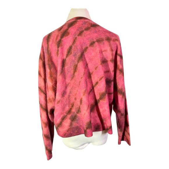 A by Anthropologie Size S The Cashmere Collection Sweater Pink Tie Dye - Picture 8 of 8